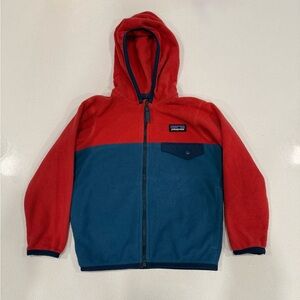 Patagonia Kids Two-Tone Red and Blue Fleece Jacket